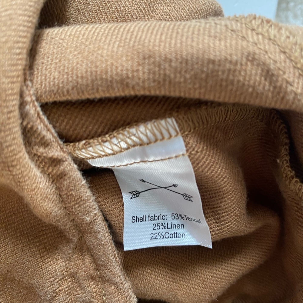 Rylee + Cru Button-Front Jumpsuit  linen mono in Camel Brown organic - Picture 8 of 8